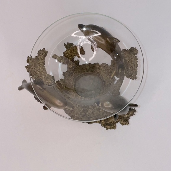 Vintage~PartyLite~Bronzed Dolphins~P9754~Aroma Melt. - Picture 2 of 7